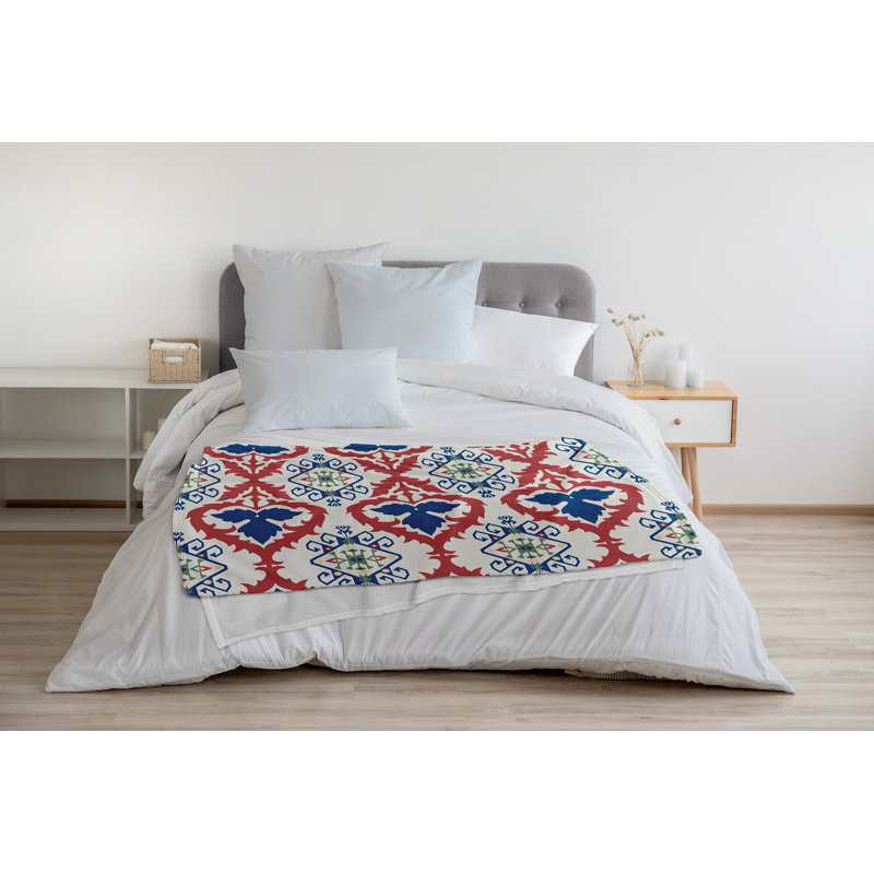 Happy Hippy Fleece Throw Blanket, Dark Cobalt Blue, 50" W x 60" L, 1.85