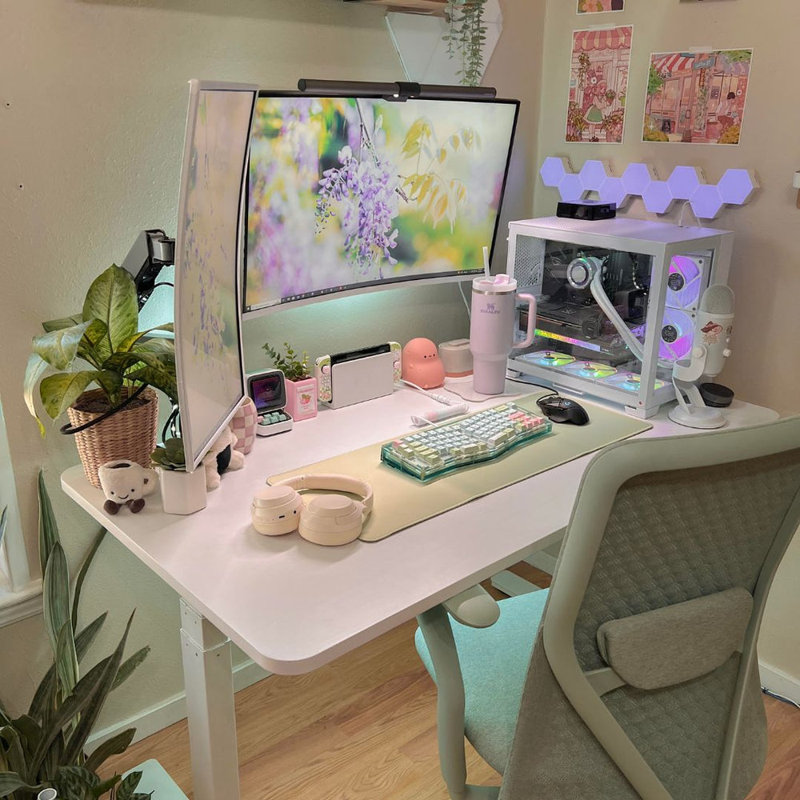 Duo Standing Desk, 47.3" H x 48" W x 24" D, White, White