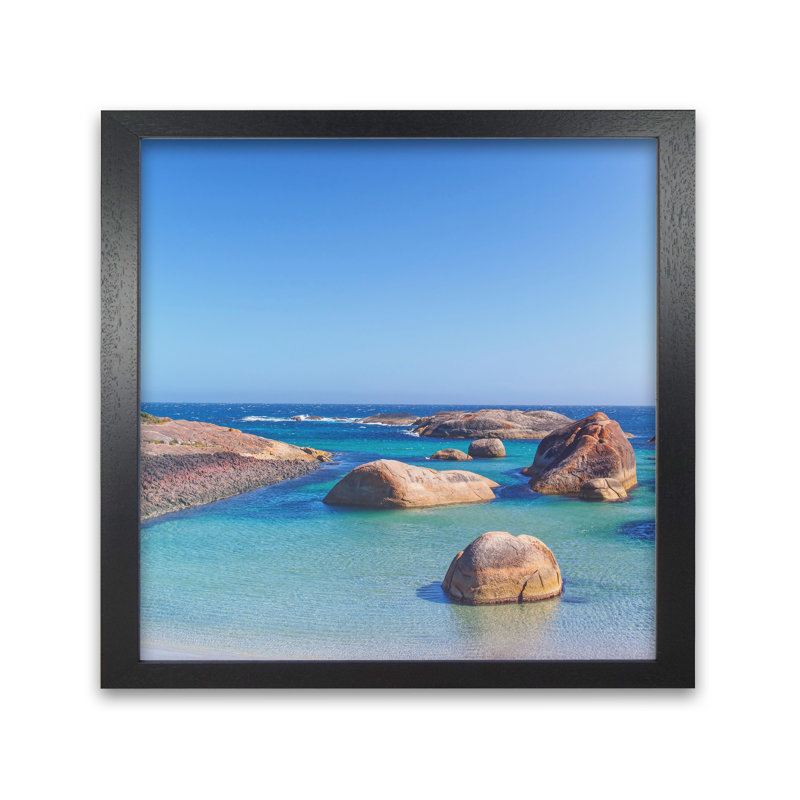 'Elephant Cove 1' by Nur Mut - Picture Frame Photograph Print on Paper, 40 cm H x 40 cm W, Black
