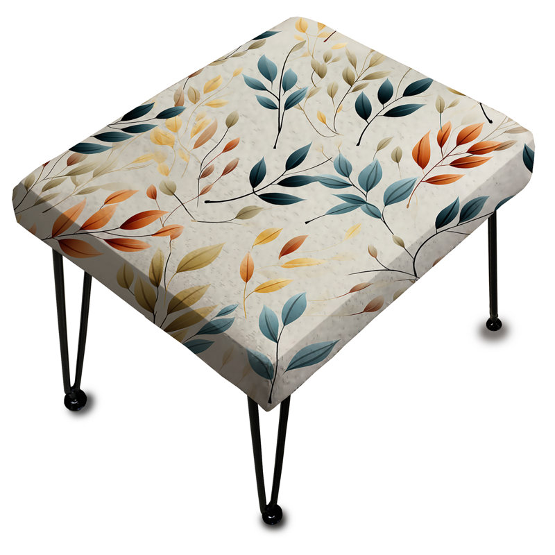 Minimalist Leaves II - Plants Rectangle Ottoman
