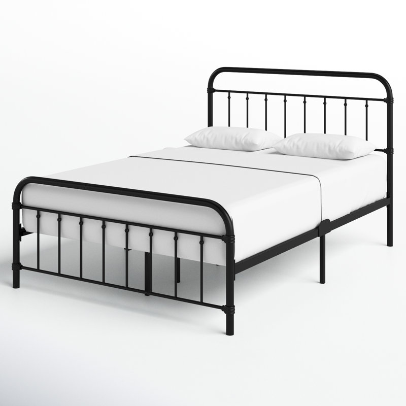 Chuckanut Metal Platform Bed, Black, Full/Double