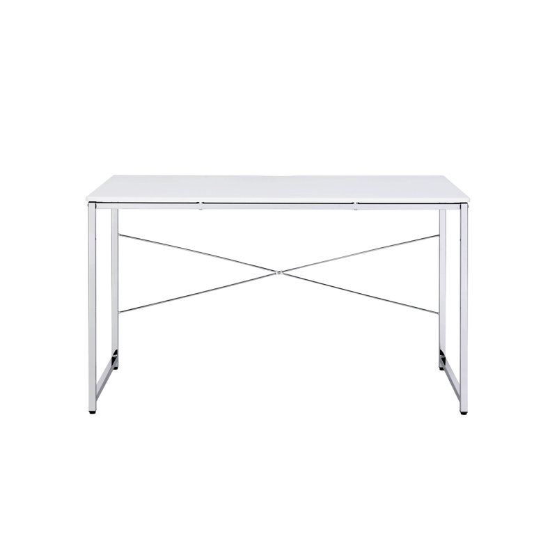 Hanjun Metal Base Writing Desk, White