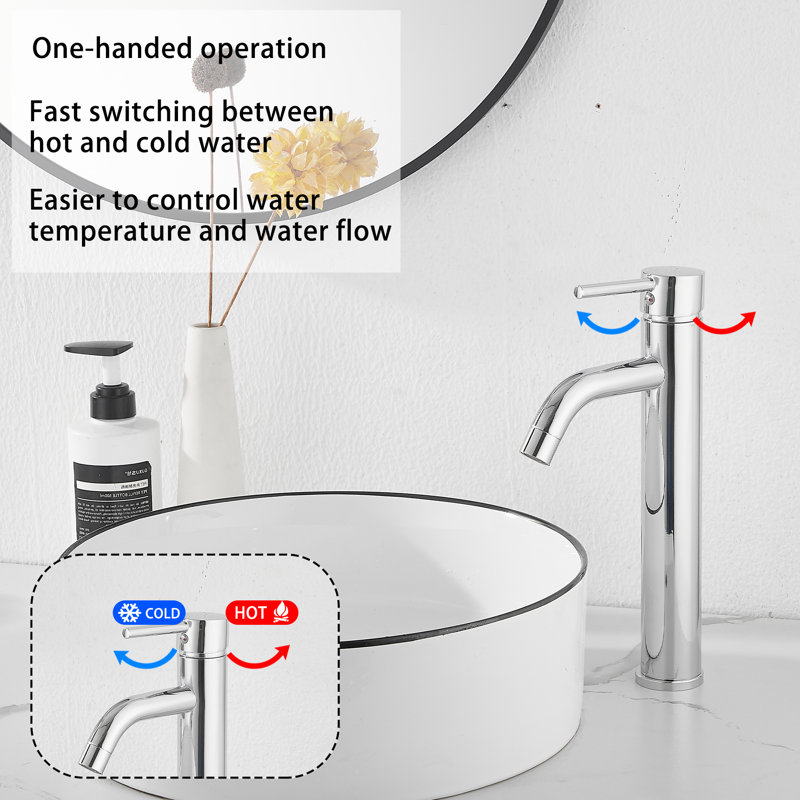 Bathroom Faucet with Drain Assembly, Polished Chrome