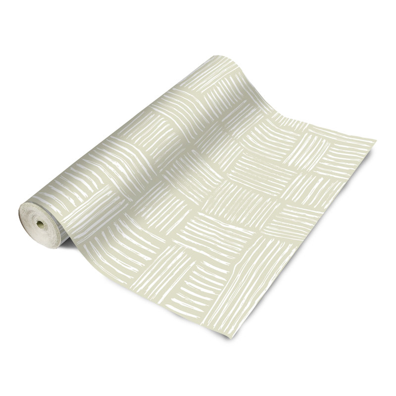 Aspatria Peel & Stick Striped Tile, 8' L x 24" W, Beige