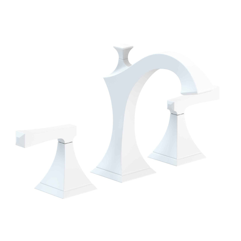 Joffrey Widespread Bathroom Faucet with Drain Assembly, Matte White
