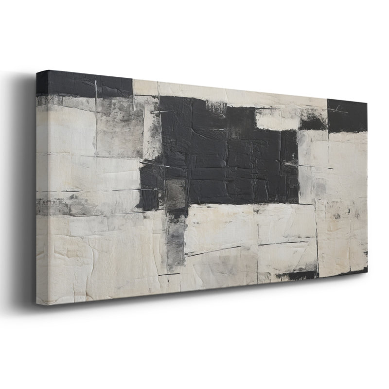 Série abstraite-CECCXLV III - Toile tendue avec châssis - Prêt à être accroché, H 12 po x l 30 po