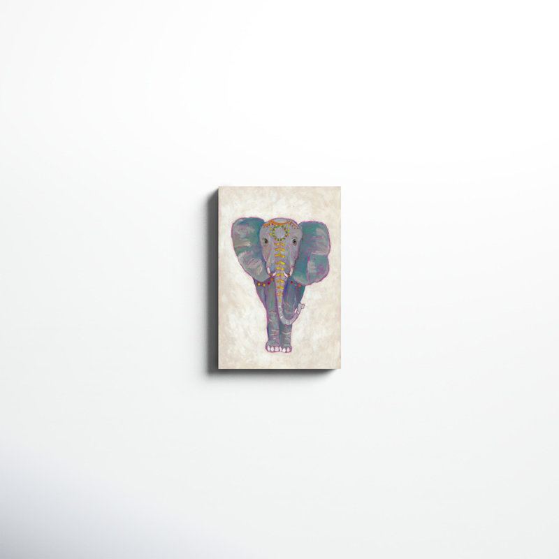 «Festival Elephant I», peinture sur toile, H 18 po x l 12 po