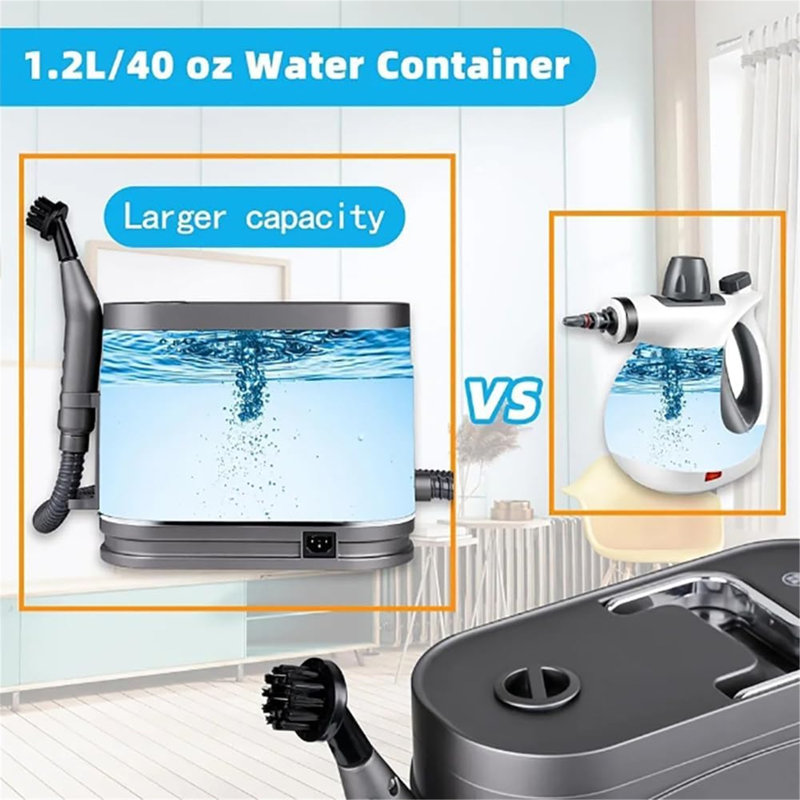 Portable High-Temperature Steam Cleaner with 30-Second Rapid Heating, 1.2L Water Tank, 8 Accessories & 2-Speed Settings for Home Kitchen Bathroom Deep Cleaning