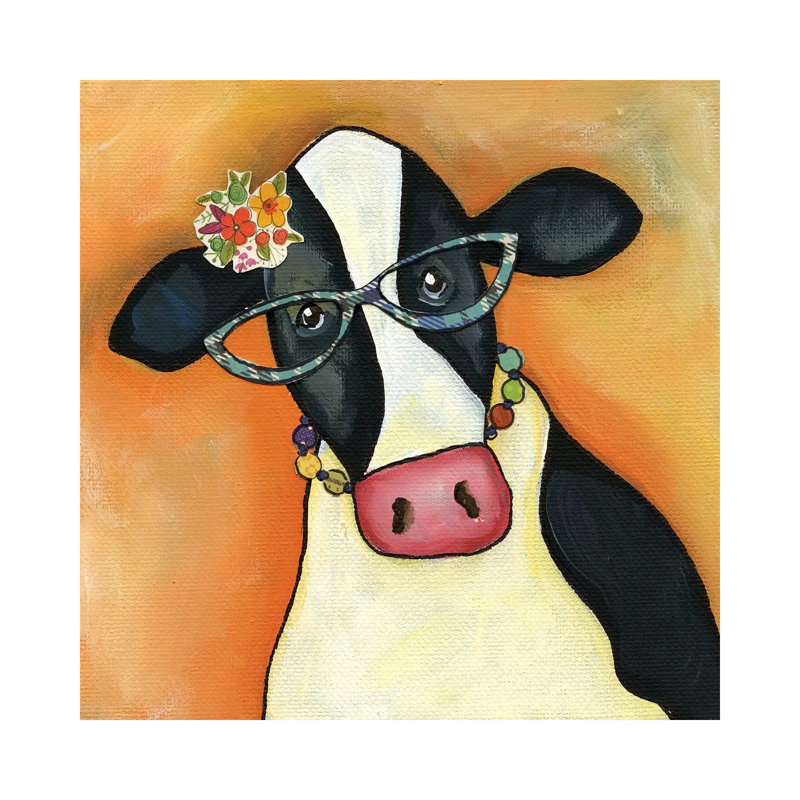 Cow Alice by Jamie Morath - Wrapped Canvas Print, 30.48 cm H x 30.48 cm W