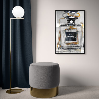 Fashion and Glam Infinite Glam Gold, Glam Gray - Graphic Art on Canvas