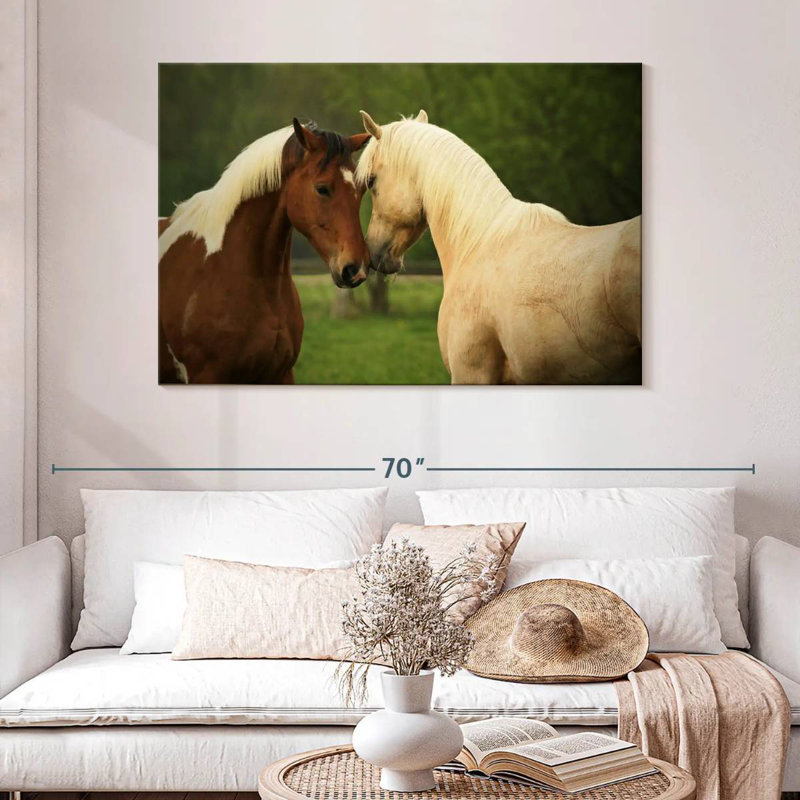 Horses Nuzzling, H 32 po x l 48 po