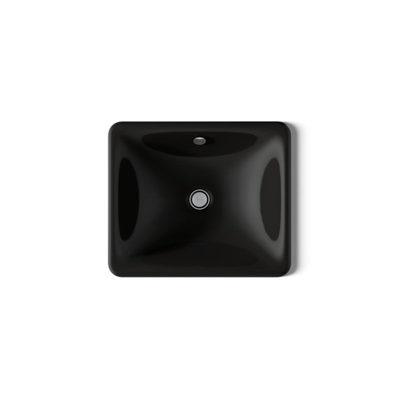Iron Plains Dual-Mount Bathroom Sink, Black Black