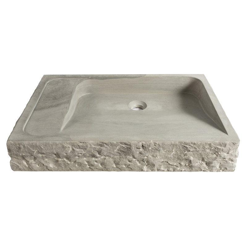 Roman Natural Sandstone Rectangular Vessel Bathroom Sink