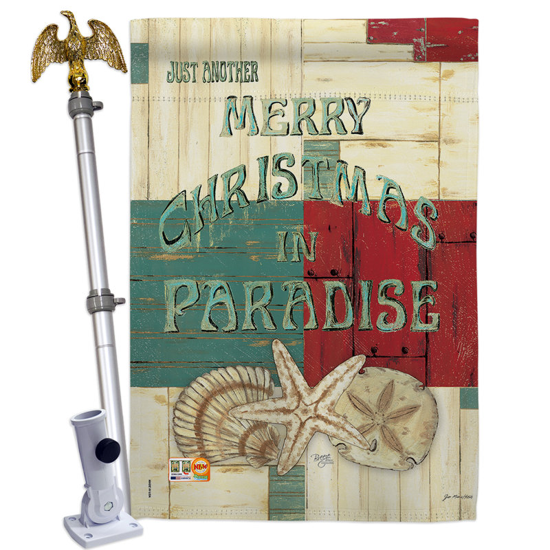 Ensemble de drapeaux en polyester 40 x 28 po Xmas in Paradise