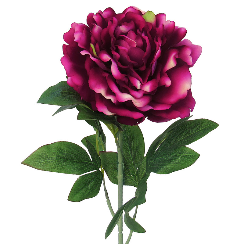 Grande tige de pivoine en velours, Rose