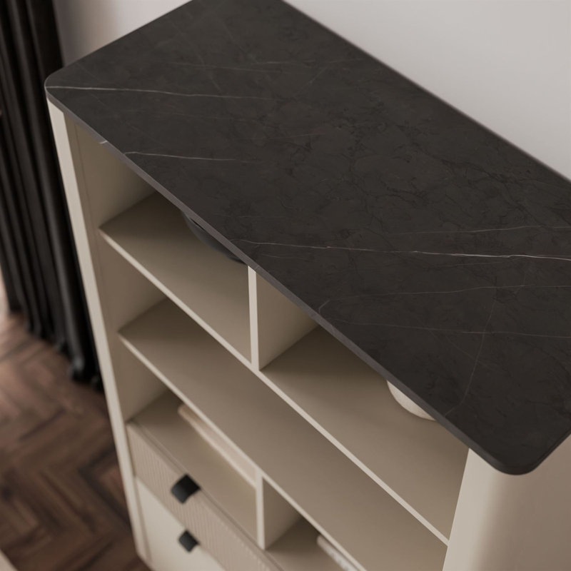 163cm H x 90cm W Bookcase, cashmere / grey stone