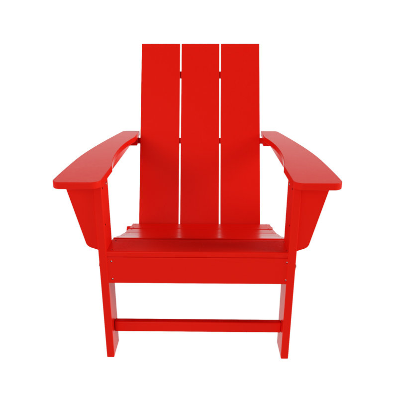 Joubert HDPE Plastic Folding Adirondack Chair, Red