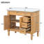 "Meuble-lavabo moderne de 36 pouces avec lavabo en céramique, armoire de rangement en bois massif et en bois aggloméré avec portes à fermeture en douceur, 3 tiroirs et poignées dorées"-128891435