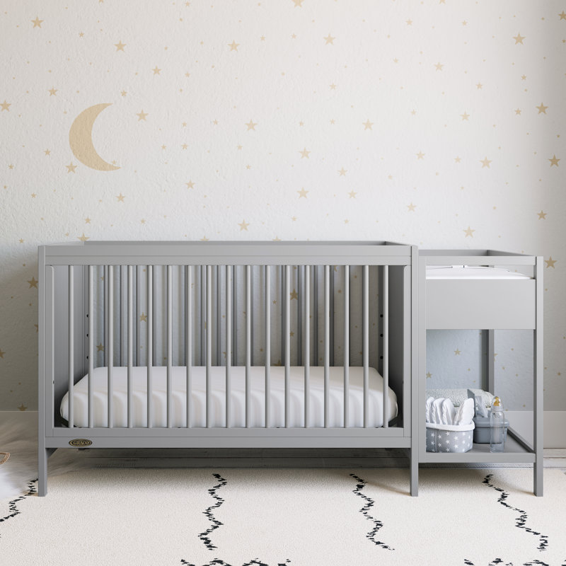 Fable 4-in-1 Standard Convertible Crib and Changer, Pebble Grey