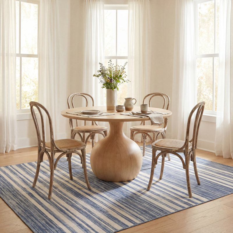 Ilae Coastal Striped Washable Rug, Rectangle 7'6" x 9'6"