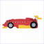 Structure de lit double en MDF contreplaqué pleine grandeur - Conception de voiture de course avec roues, sans sommier, rouge pour la chambre à coucher