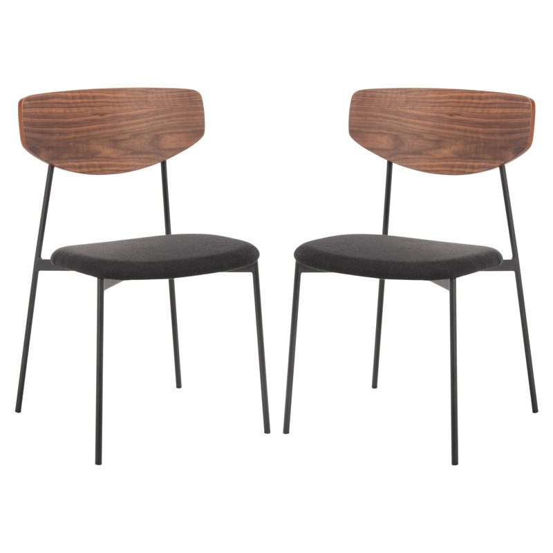 Ryker 17.75'' H Leather Upholstered Armchair, Walnut, Black