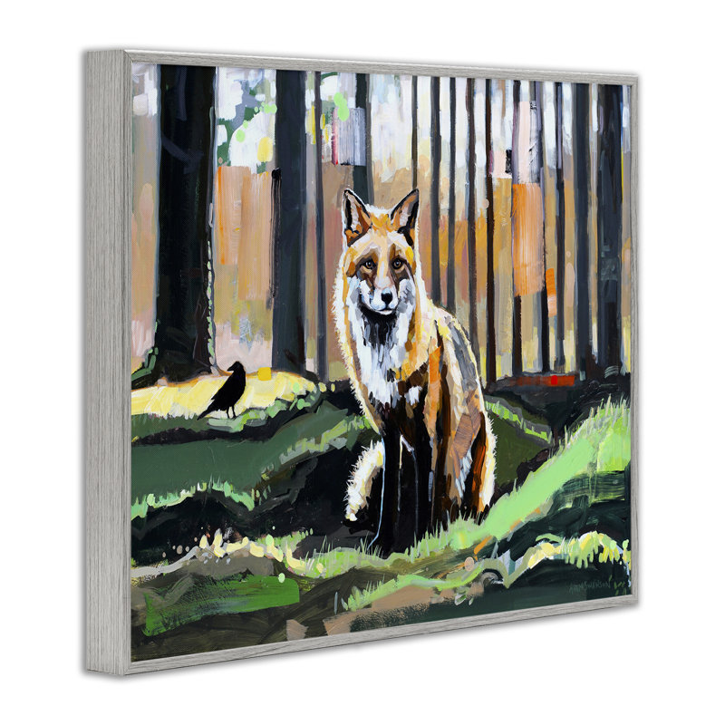  Fox in Forest Trees, art de la giclée par Adam Swanson, H 16 po x l 20 po, Estampe numérique Farmhouse