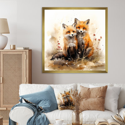 Foxs elegant forest florals grace II - Fox Canvas Prints