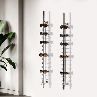 Wall-Mounted Eyeglass Sunglasses Display Holder with Lock