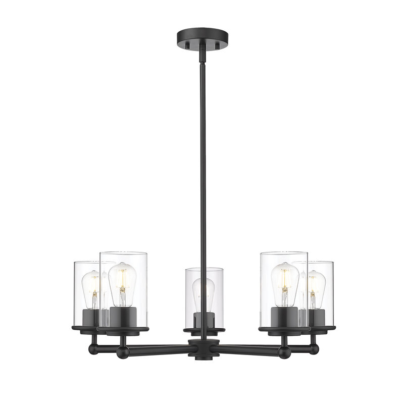 Lustre en acier à 5 lumières Sunnah, Noir mat
