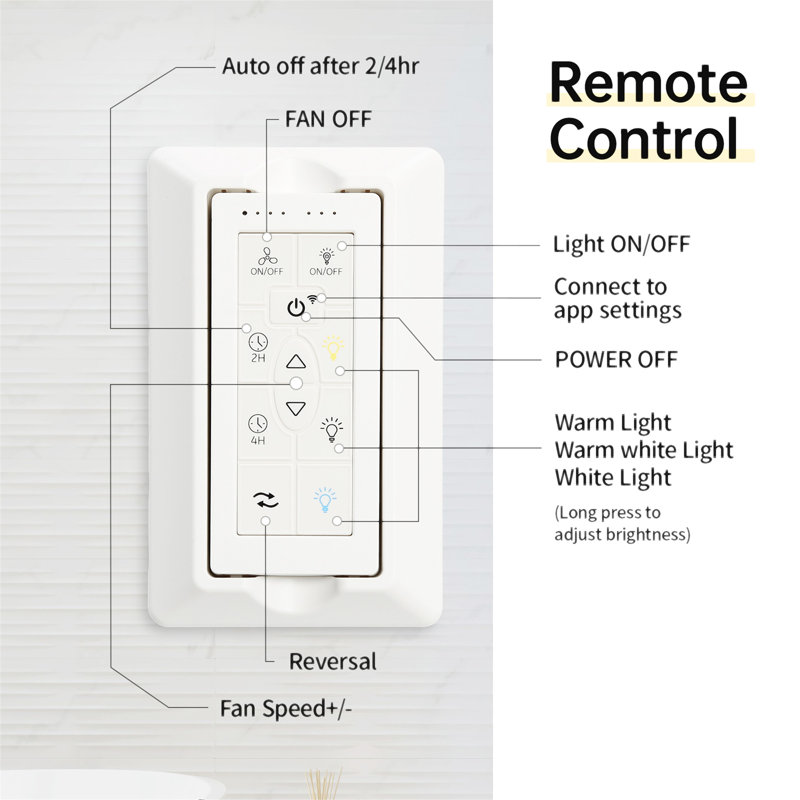 66 Inch Low Profile Ceiling Fan With Dimmable Lights And Smart Remote Control 6 Speed Reversible Noiseless DC Motor For Indoor