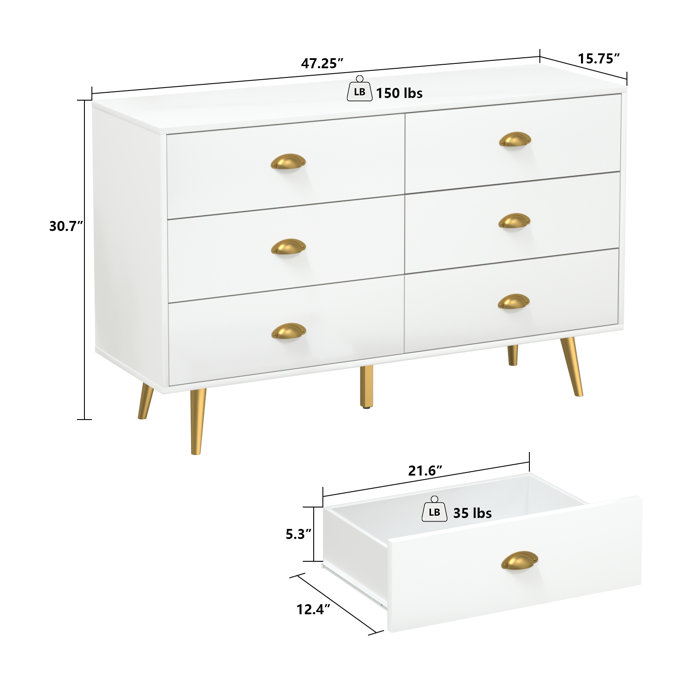 Mercer41 Faizal 6 - Drawer Dresser & Reviews - Wayfair Canada