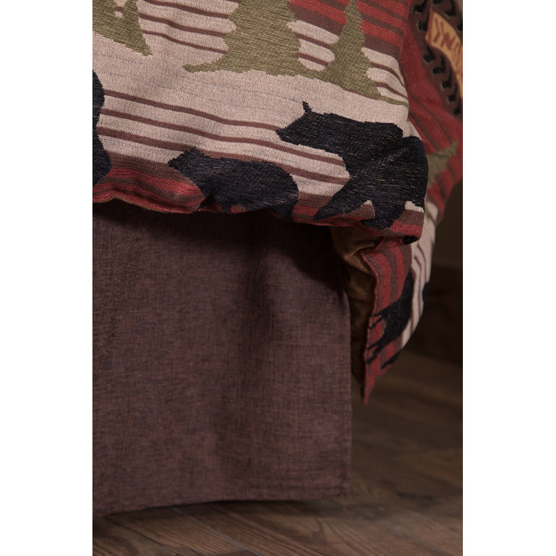 Queen Red and Brown Rustic Polyester Bed in a Bag Set