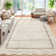 Scalloped Machine Washable Rug Non-Slip Bordered Floor Mats Non-Shedding Soft Low Pile Modern Accent Rugs for Living Room Bedroom Office