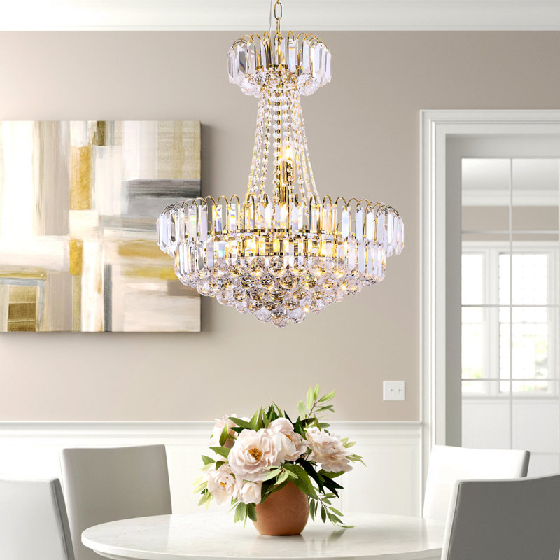 Lustre empire 8 lumières en cristal Ellisse