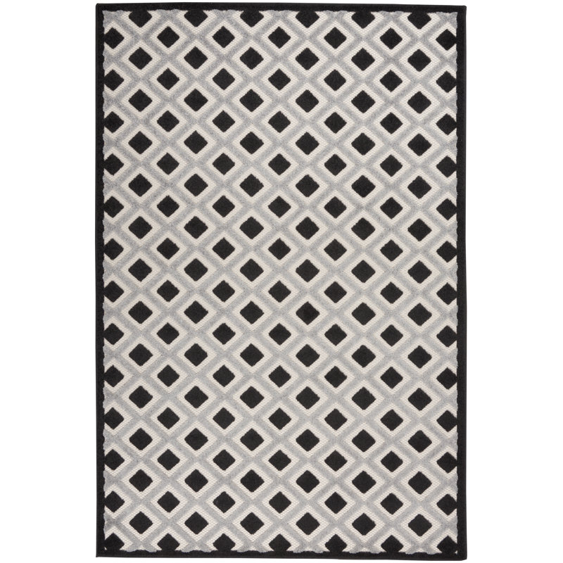 Aeliana Geometric Indoor / Outdoor Rug, Rectangle 6' x 9'
