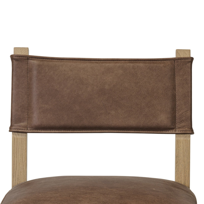Ferris Stool, Light Oak, Palermo Cigar Genuine Leather, Counter Stool (25.98" Seat Height)