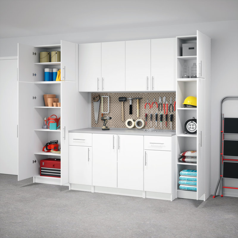 Watse Single 65"H Tall Storage Cabinet with 2 Adjustable Shelves, Ideal for Bathroom, Pantry, Kitchen, Home Office, Laundry Organization, Good for Narrow Spaces 16”W x 65”H x 16”D, White