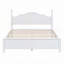 Ensemble de chambre à coucher 3 pièces, grand lit plateforme en bois et deux tables de chevet - blanc-1729184369