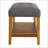 Contemporary Slate Gray Tufted Accent Bench with Walnut Brown Frame | 40.5” Wide | Living Room Entryway | Grey+Brown | Fabric-563617225