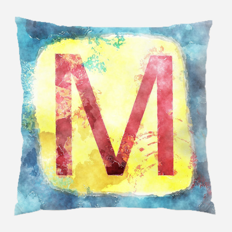 Coussin décoratif alphabet Hoboken, Microsuède, Intérieur