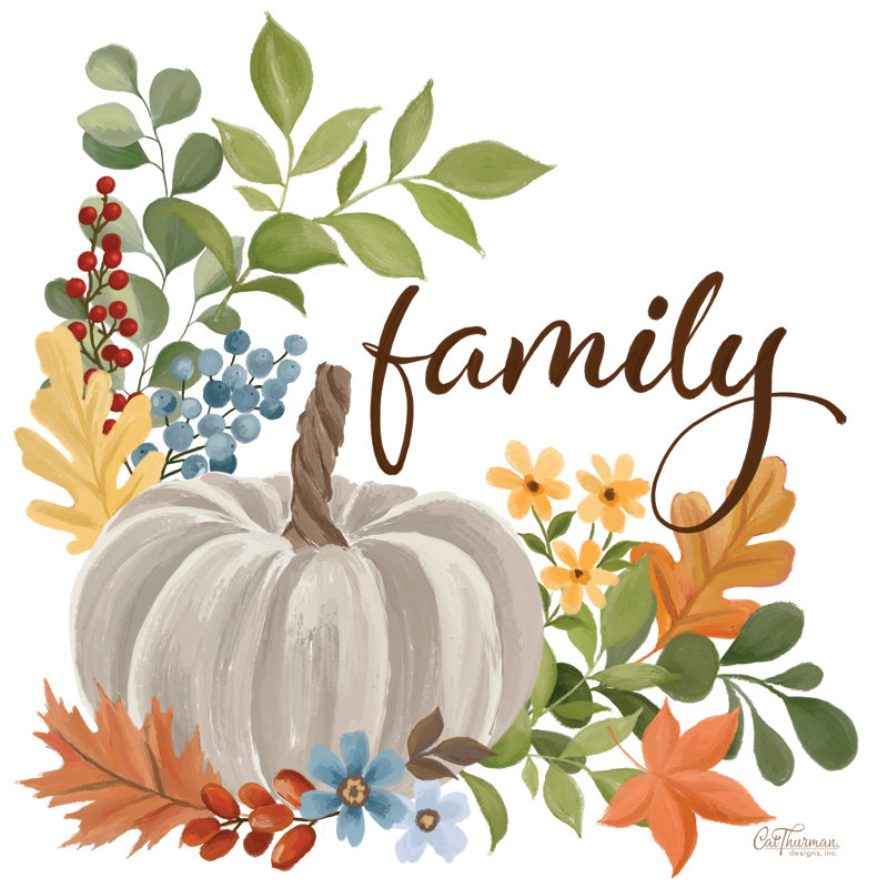 «Family Fall Pumpkin» par Cat Thurman Designs, H 12 po x l 12 po