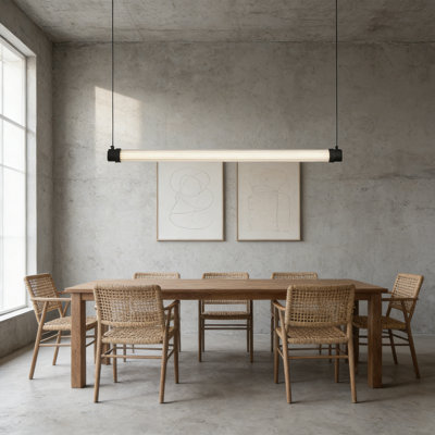 Luminaire suspendu linéaire en acrylique minimaliste, longue lampe de luxe à DEL pour table de salle à manger et comptoir de bar