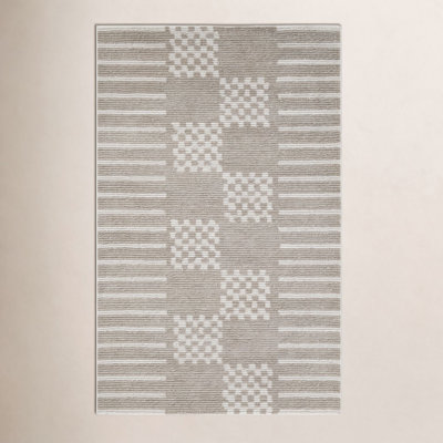 Ivory Gray Hand-Tufted Wool Rug