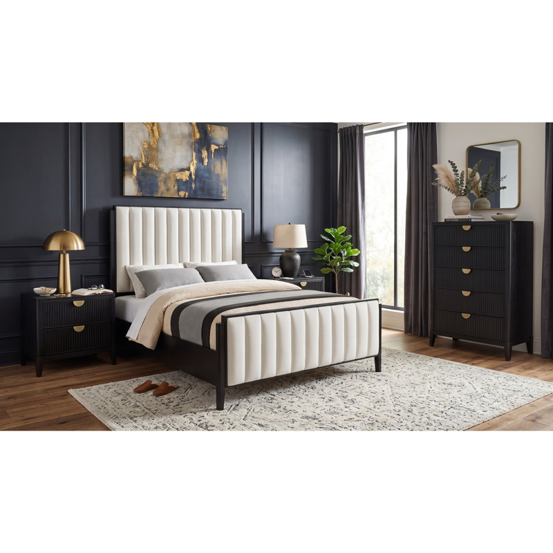 Berkeley Black Queen 4-Piece Bedroom Set, 4 Pcs: Bed, Chest, 2 Nightstands, Queen