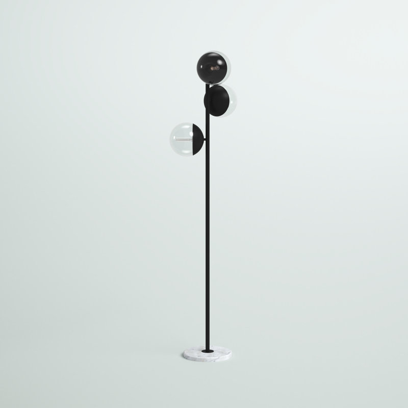 Yearby 65.5'' Tree Floor Lamp, Black, Clear