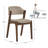 Skovde Modern Scandinavian Wood Finish Dining Chair - Beige Fabric, Walnut Veneer