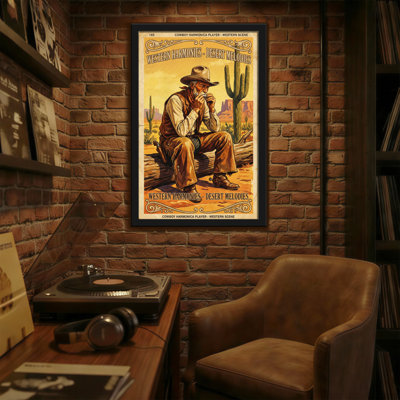 Fashion Cowboy Harmonica, joueur de scène du désert