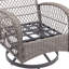 Ensemble de chaises à bascule pivotantes pour l'extérieur 3 pièces, ensemble de conversation pour terrasse berçante à 360 degrés avec coussins épaissis et table basse en verre pour la cour