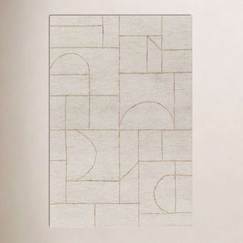 Rectangle Caelob Wool Area Rug, Rectangle 2' x 3'